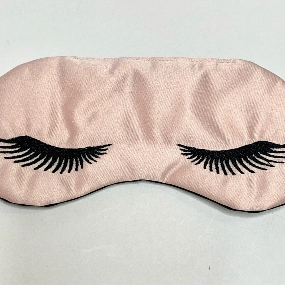 Little Girls’ Blush Pink and Black Silk Sleep Mask 💤 / Eye Mask - NWOT!